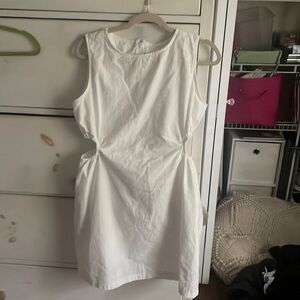 White Amazon cut out dress